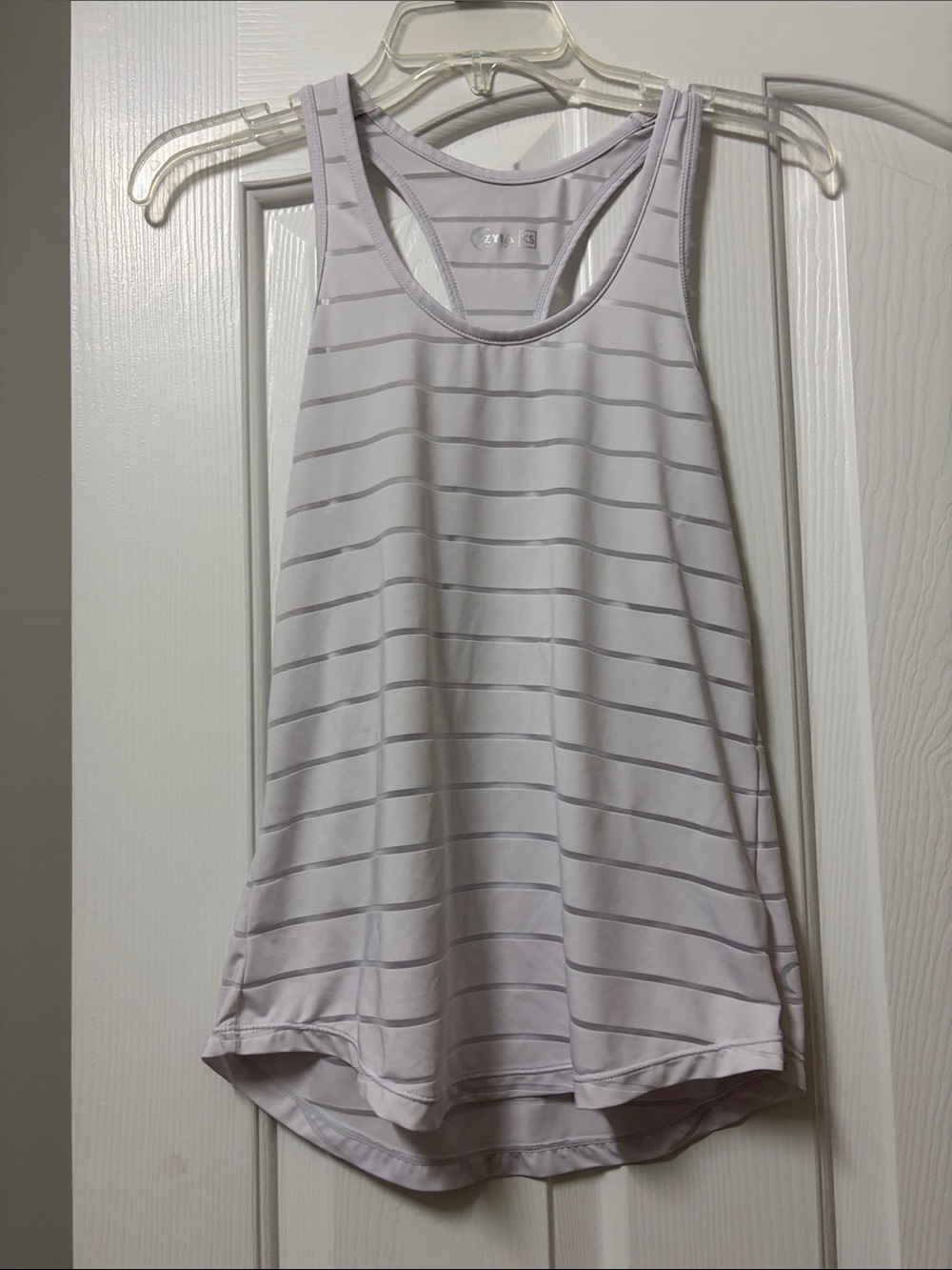 ZYIA White Striped Racerback Tank